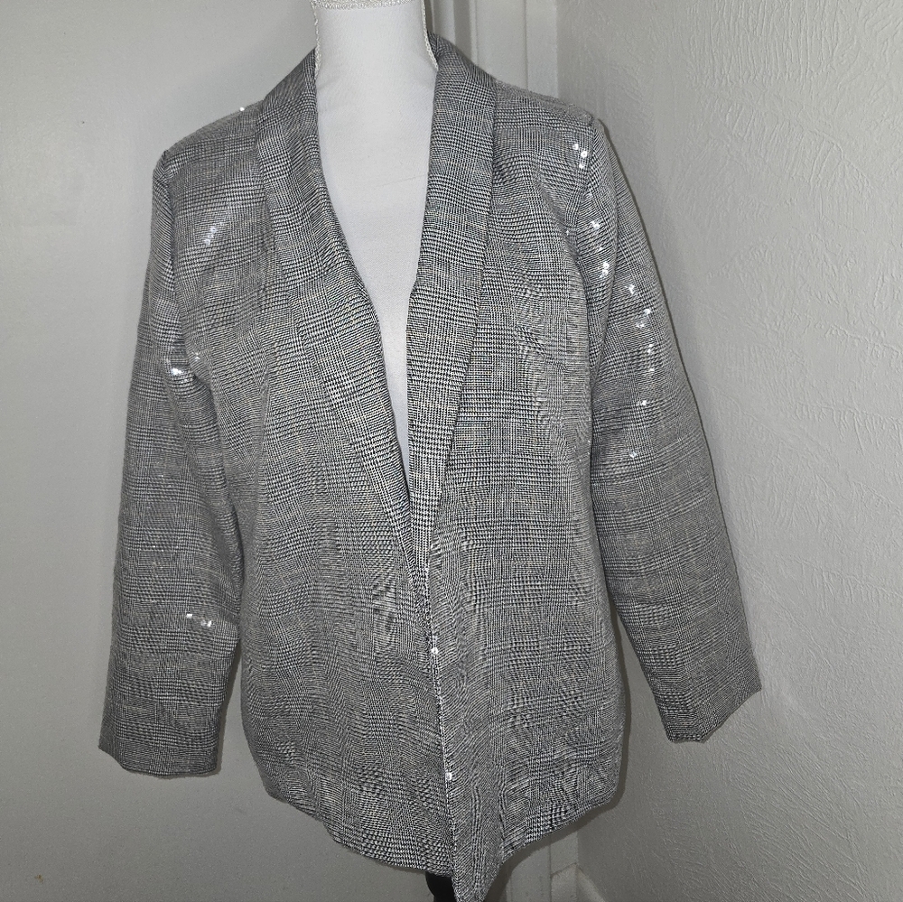 NWT Maurices Silver Sequin Women's Blazer Size L